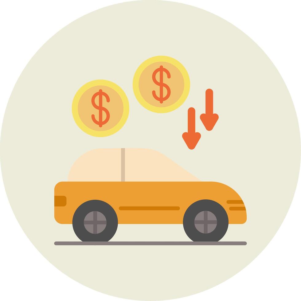 Car Loan Flat Circle Icon vector