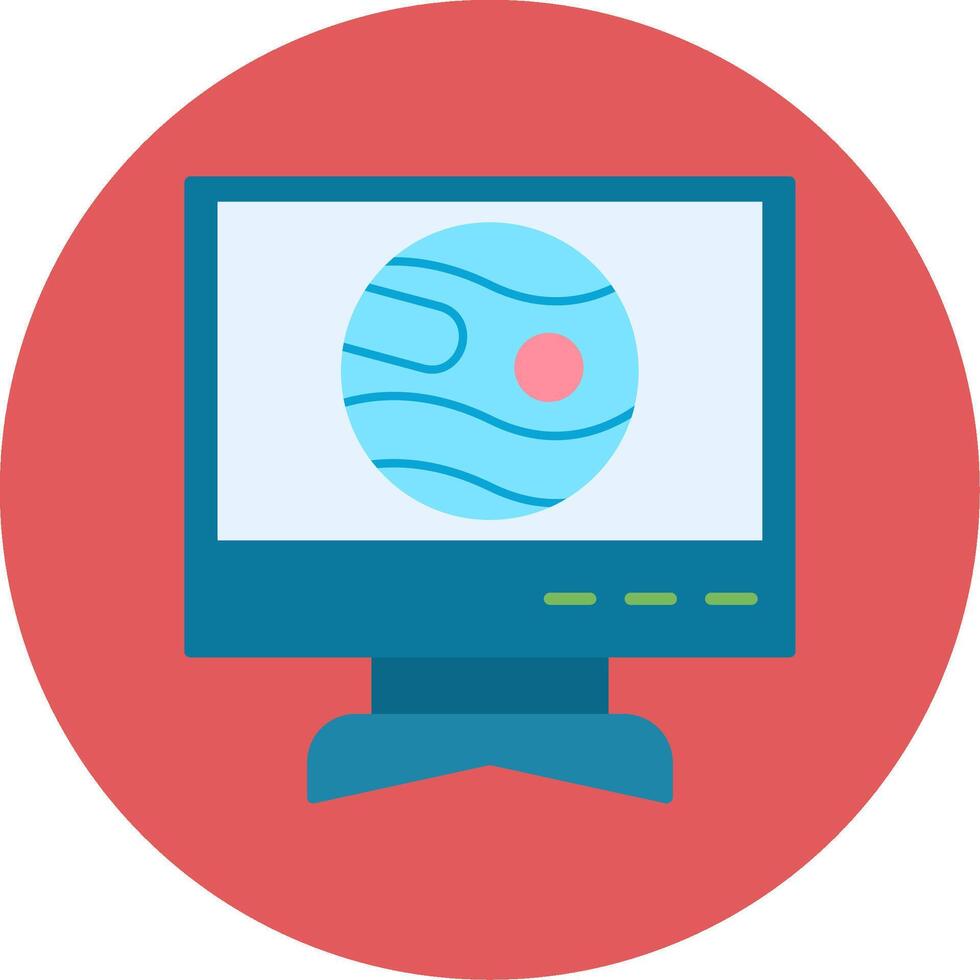 Live Stream Flat Circle Icon vector