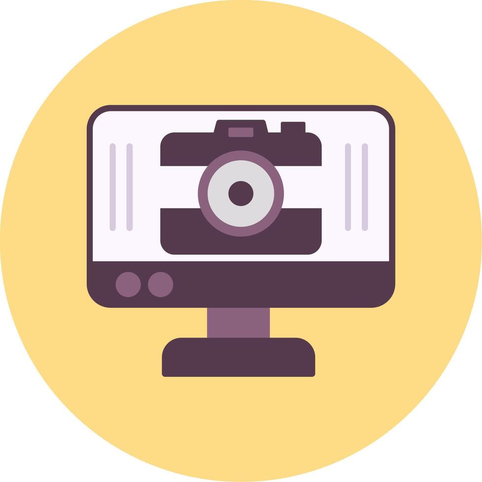 Camera Flat Circle Icon vector