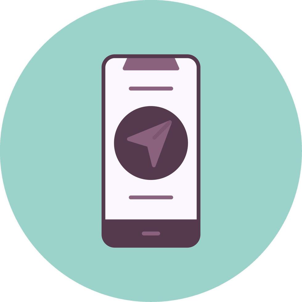 Navigator Flat Circle Icon vector