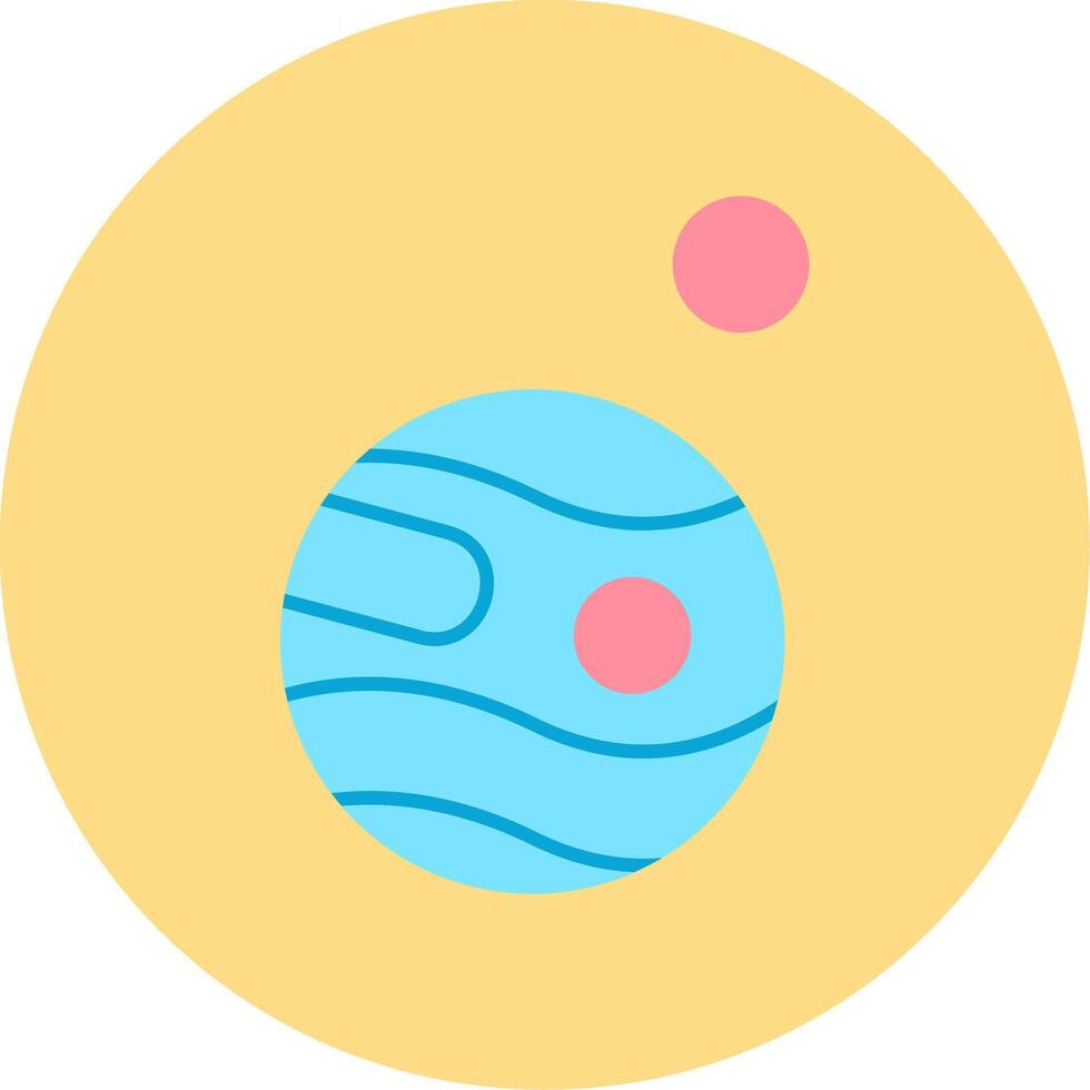 Mars With Satellite Flat Circle Icon vector