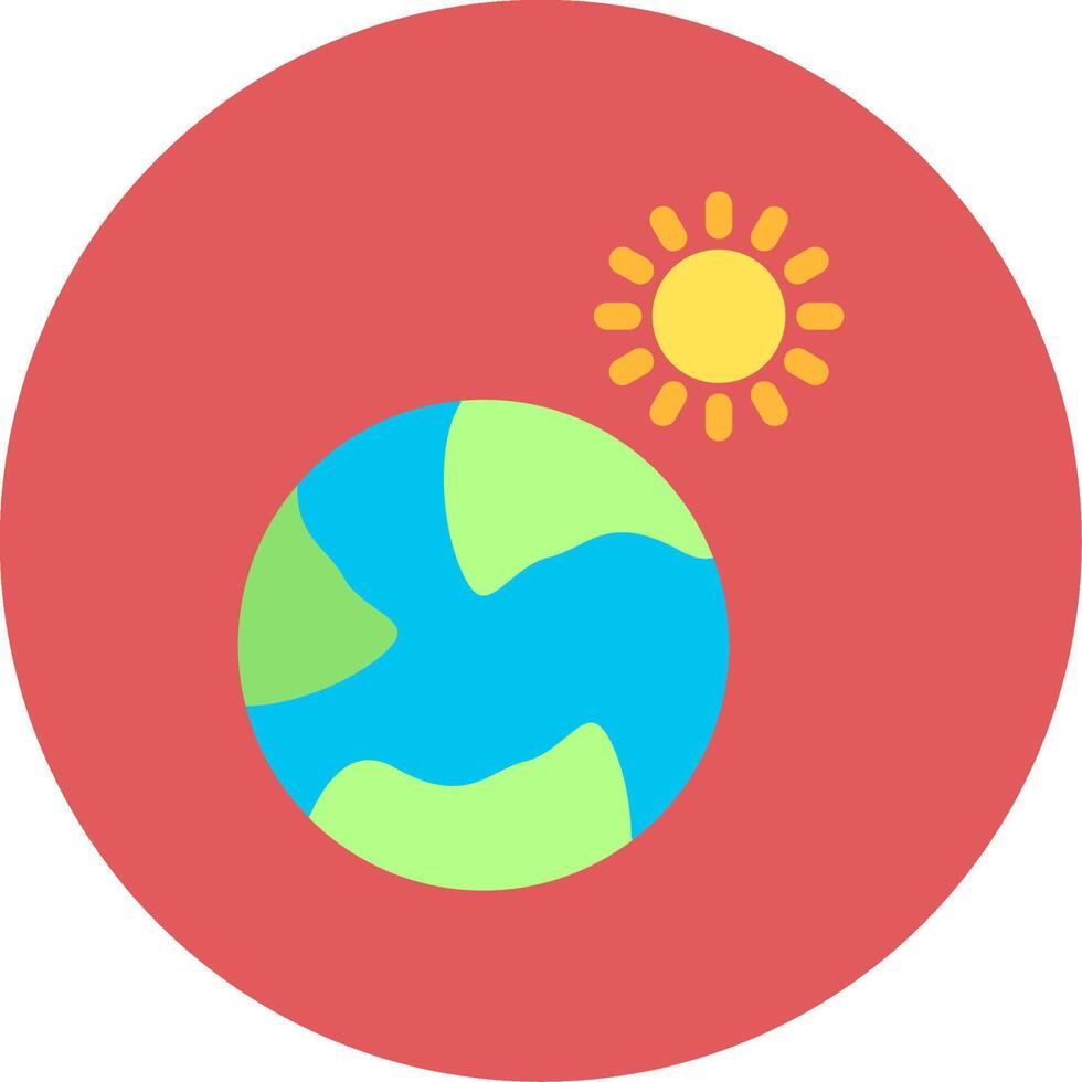 Earth Flat Circle Icon vector