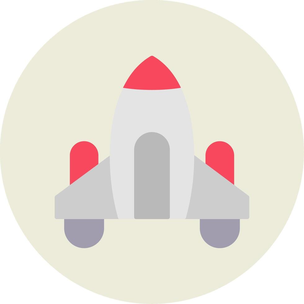 Spaceship Flat Circle Icon vector