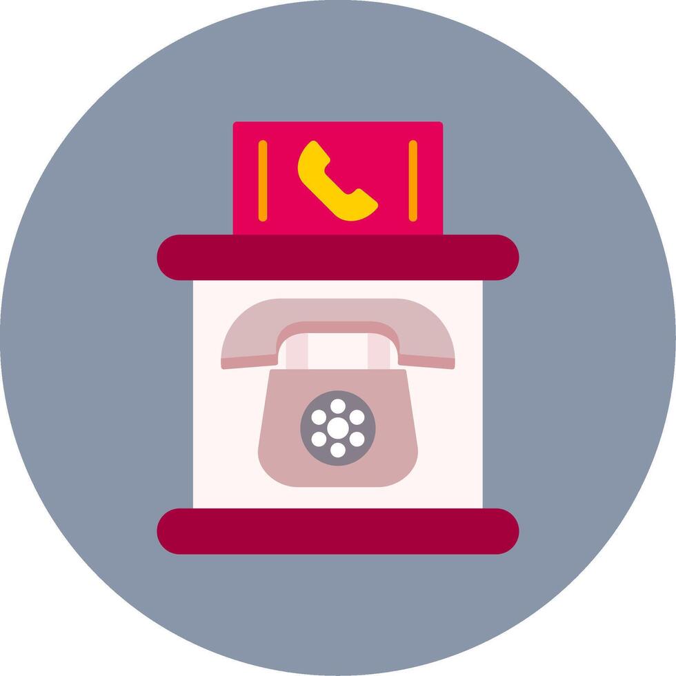 Telephone Booth Flat Circle Icon vector