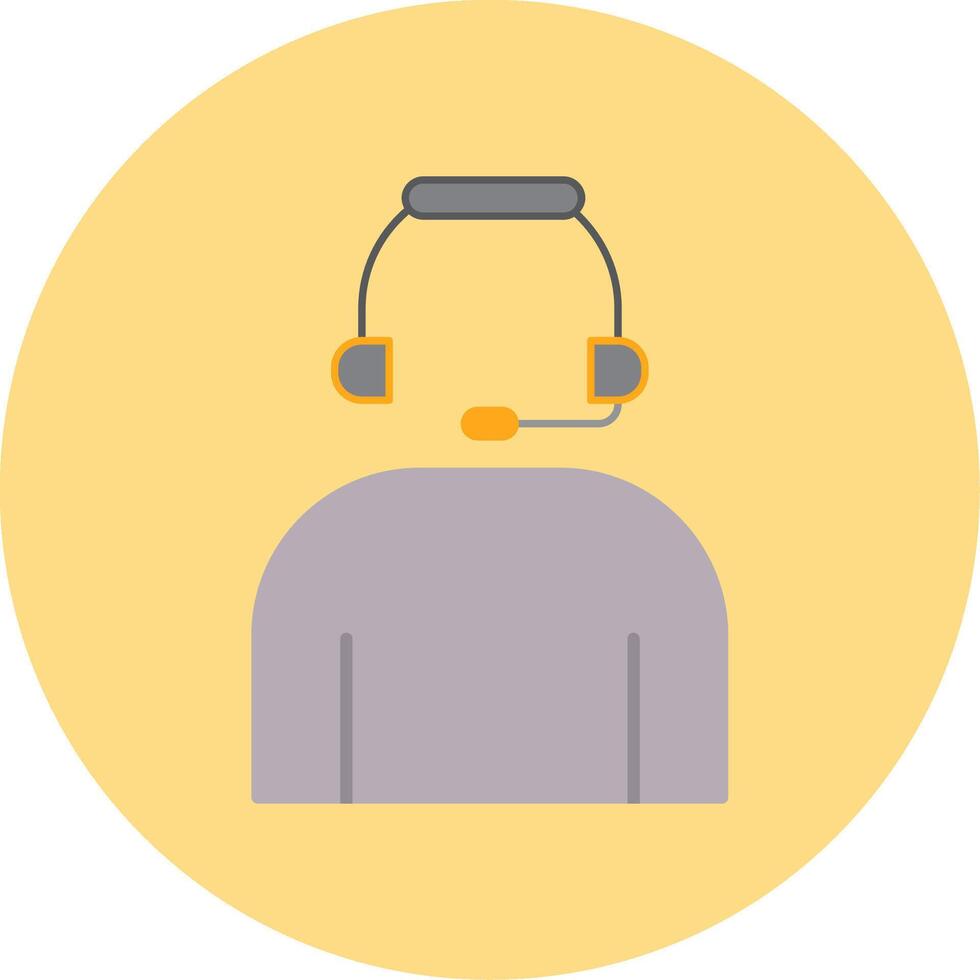 Headset Flat Circle Icon vector