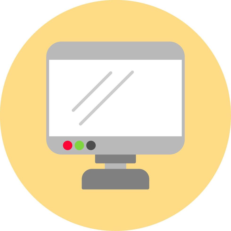 Monitor Flat Circle Icon vector