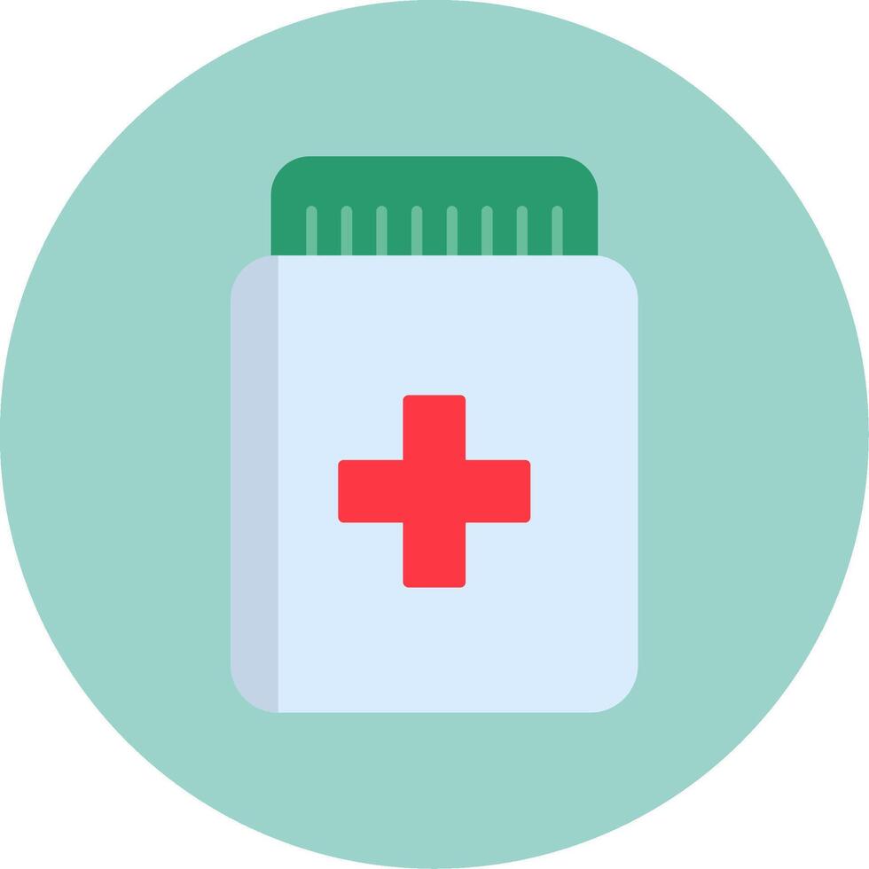 Pill Flat Circle Icon vector
