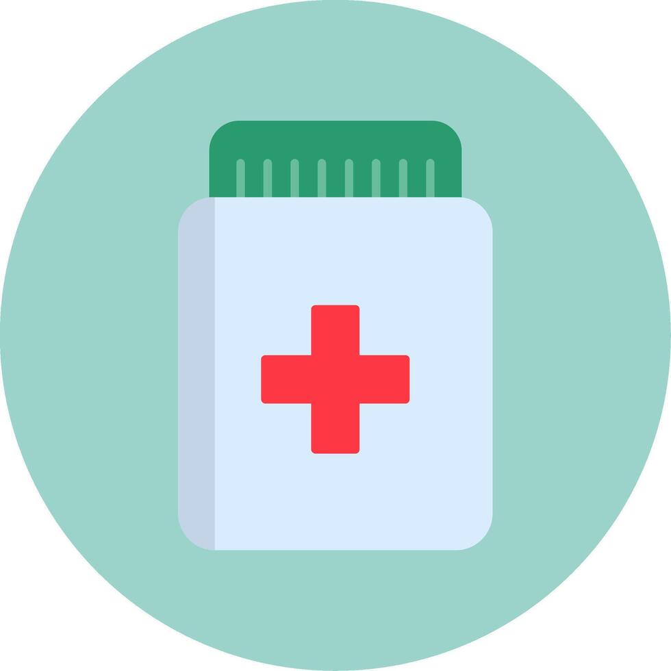 Pill Flat Circle Icon vector