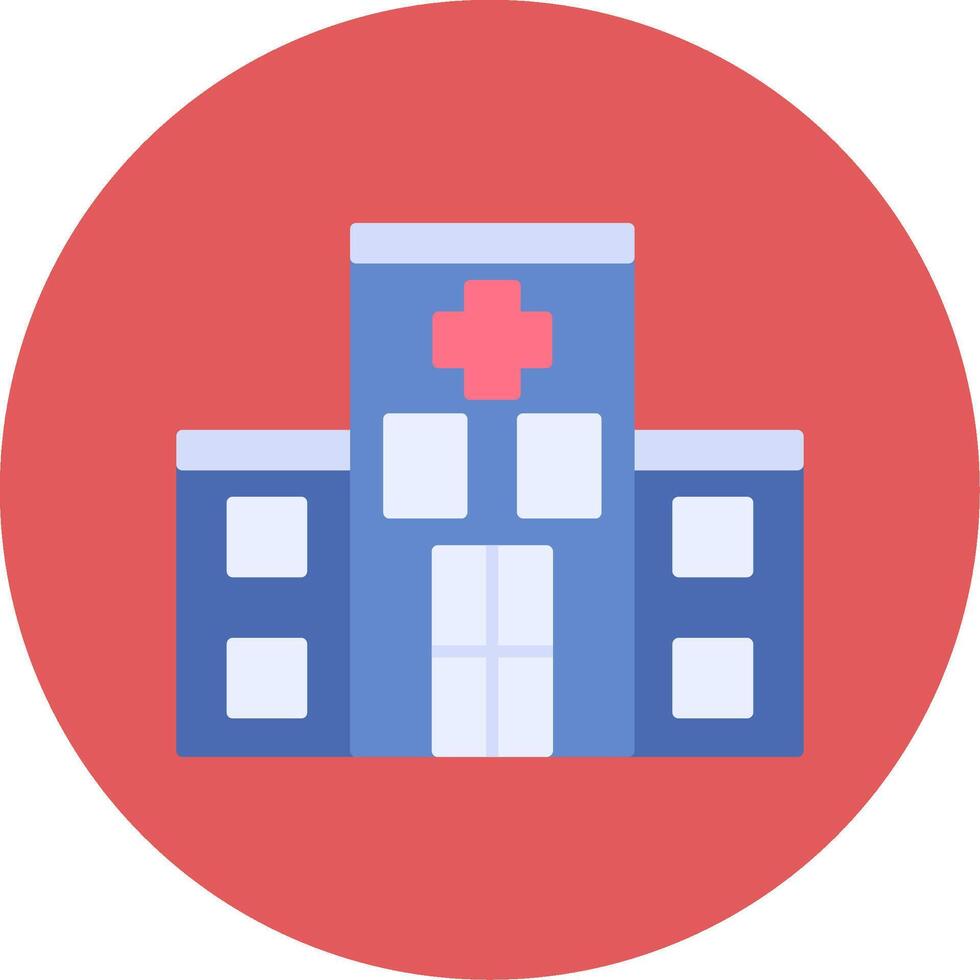 Hospital Flat Circle Icon vector