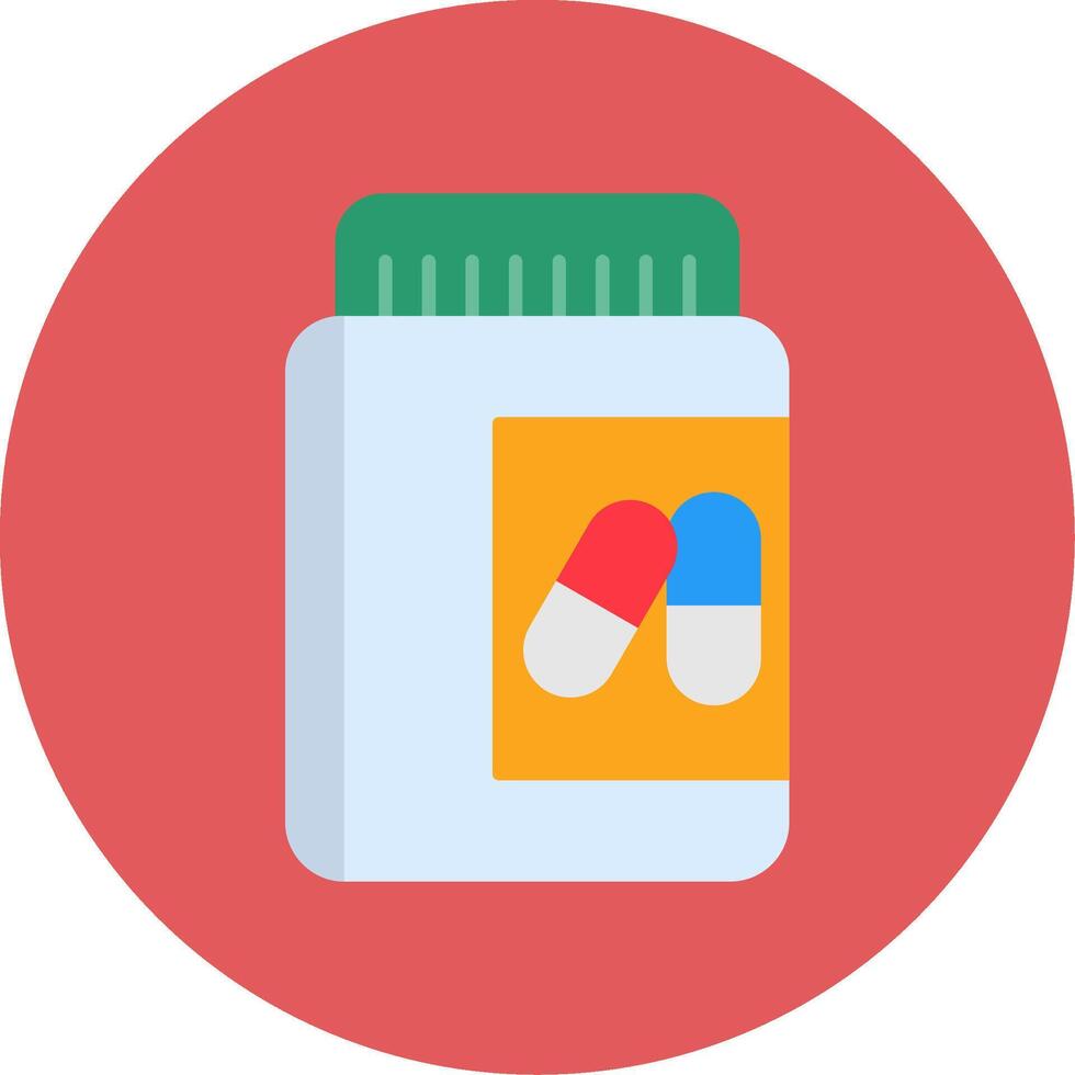 Pill Flat Circle Icon vector