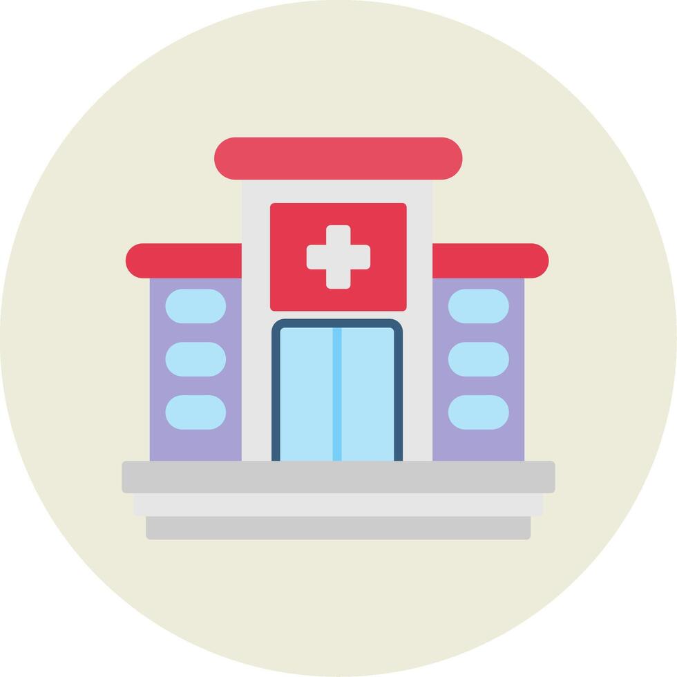 Hospital Flat Circle Icon vector