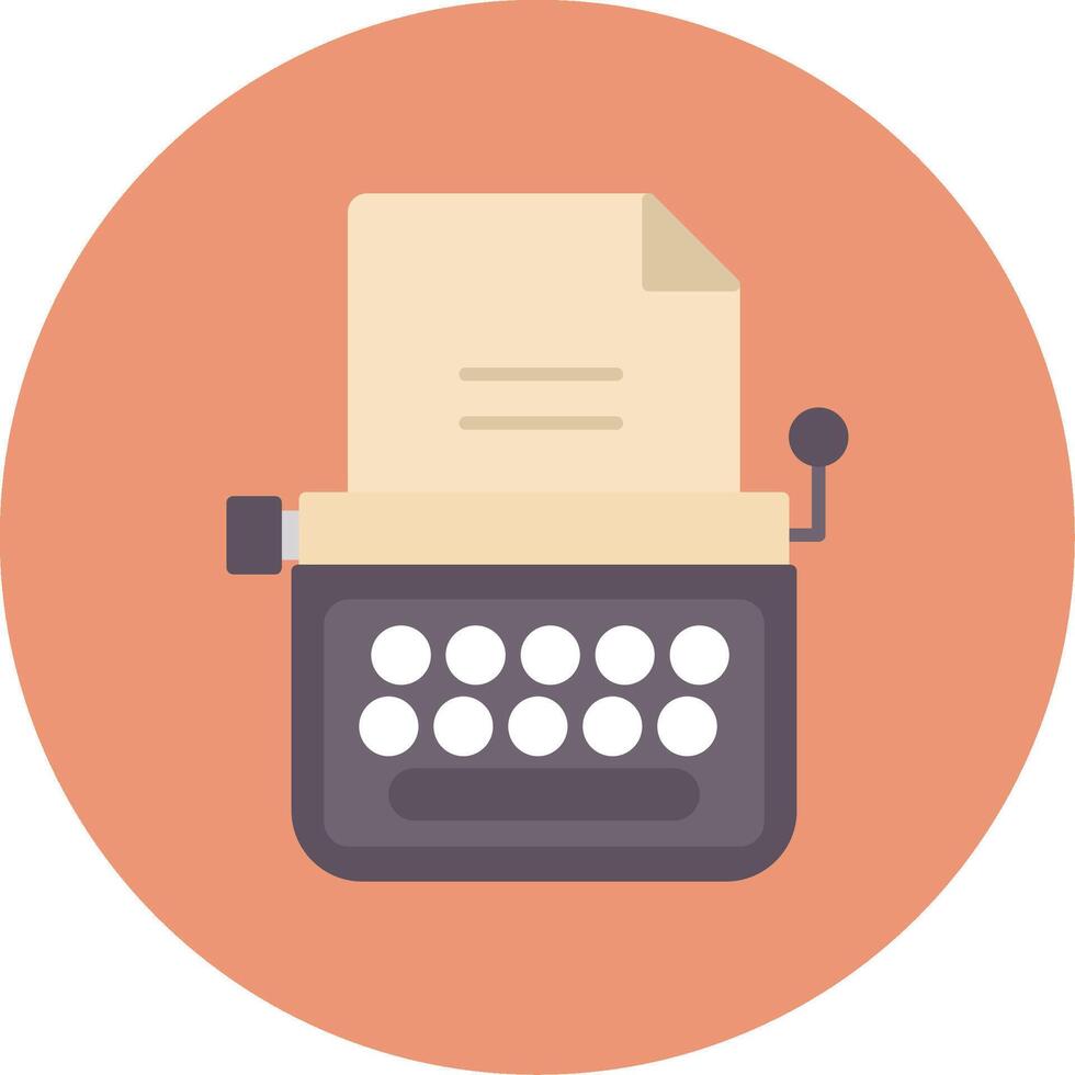 Typewriter Flat Circle Icon vector