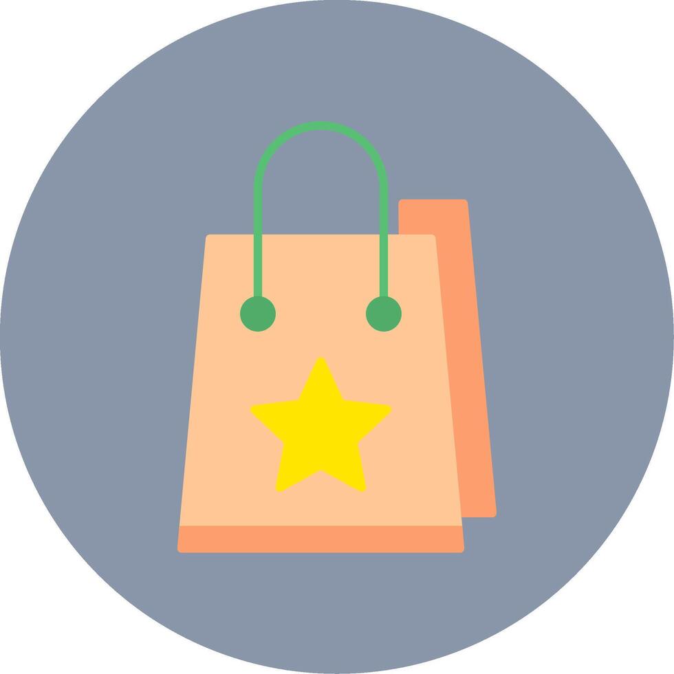 Shopping Bag Flat Circle Icon vector