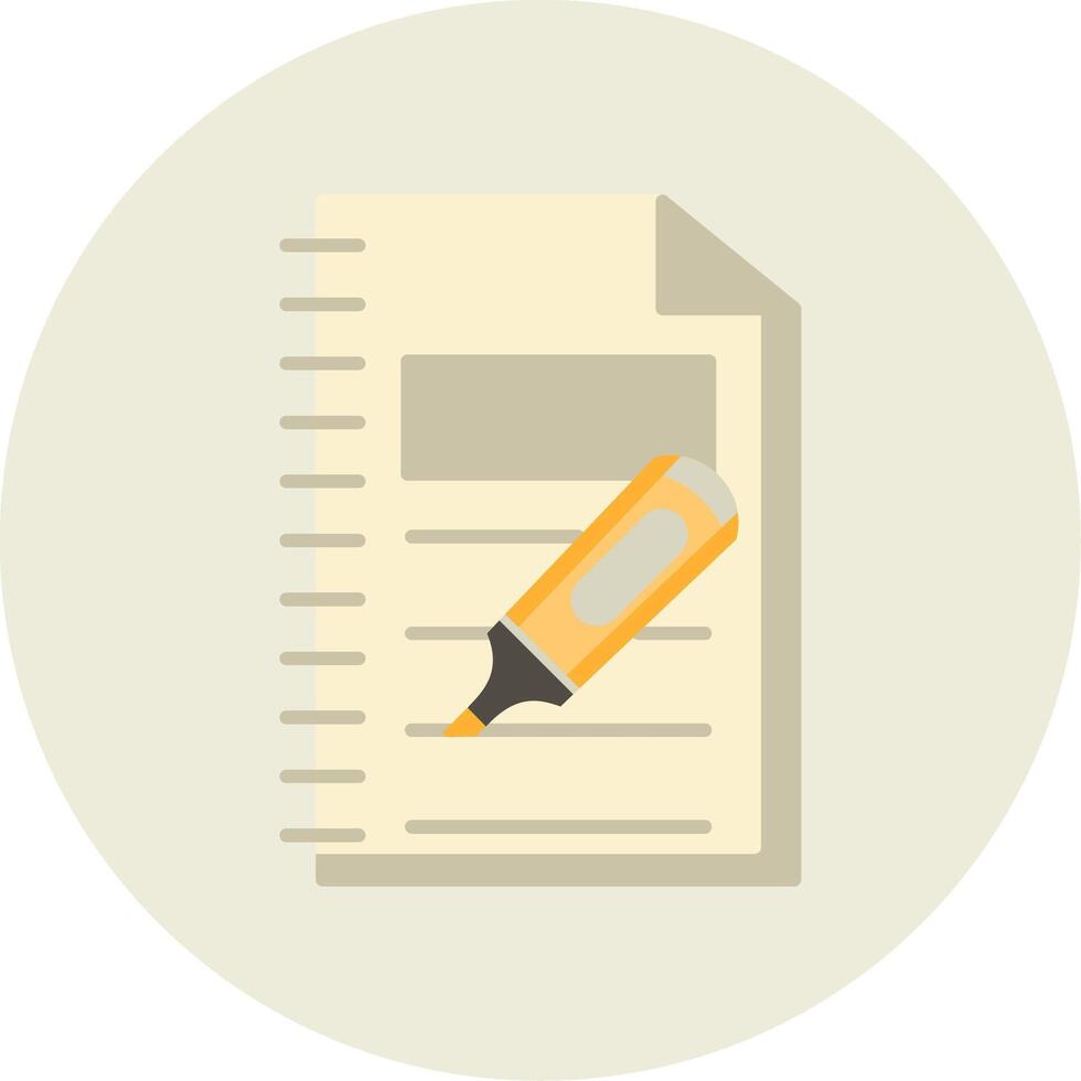 Highlighter Flat Circle Icon vector