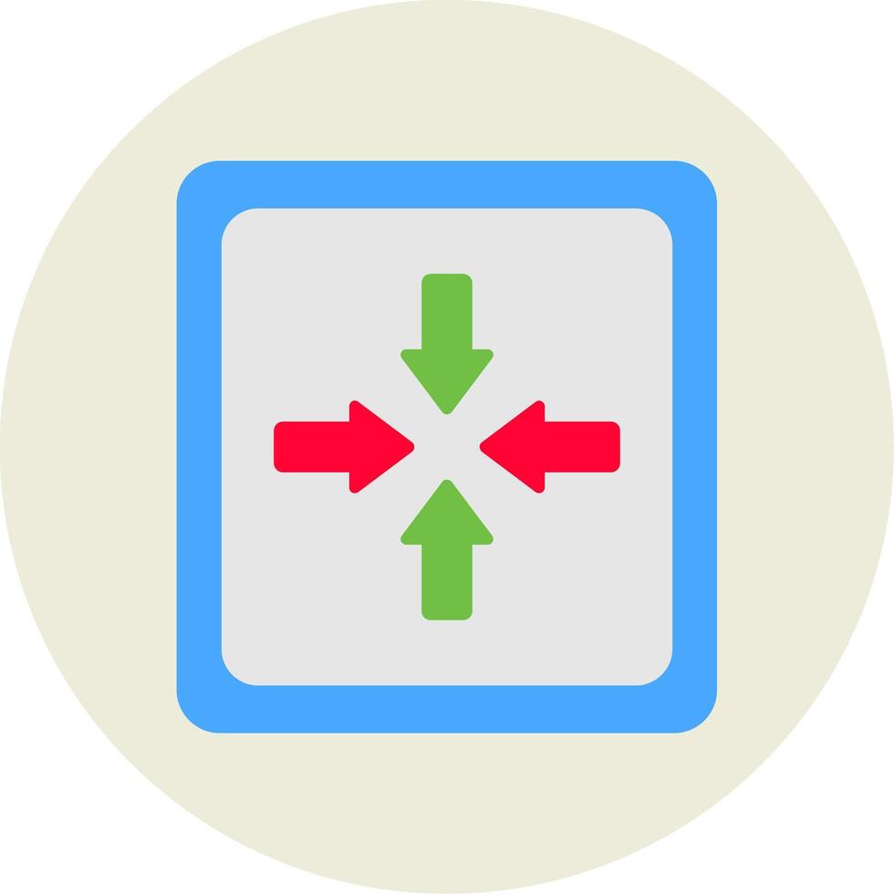 Exit Full Screen Flat Circle Icon vector