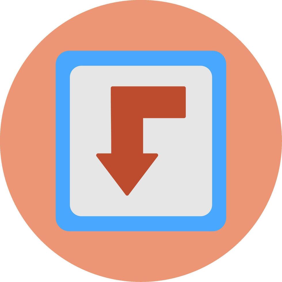 Back Flat Circle Icon vector
