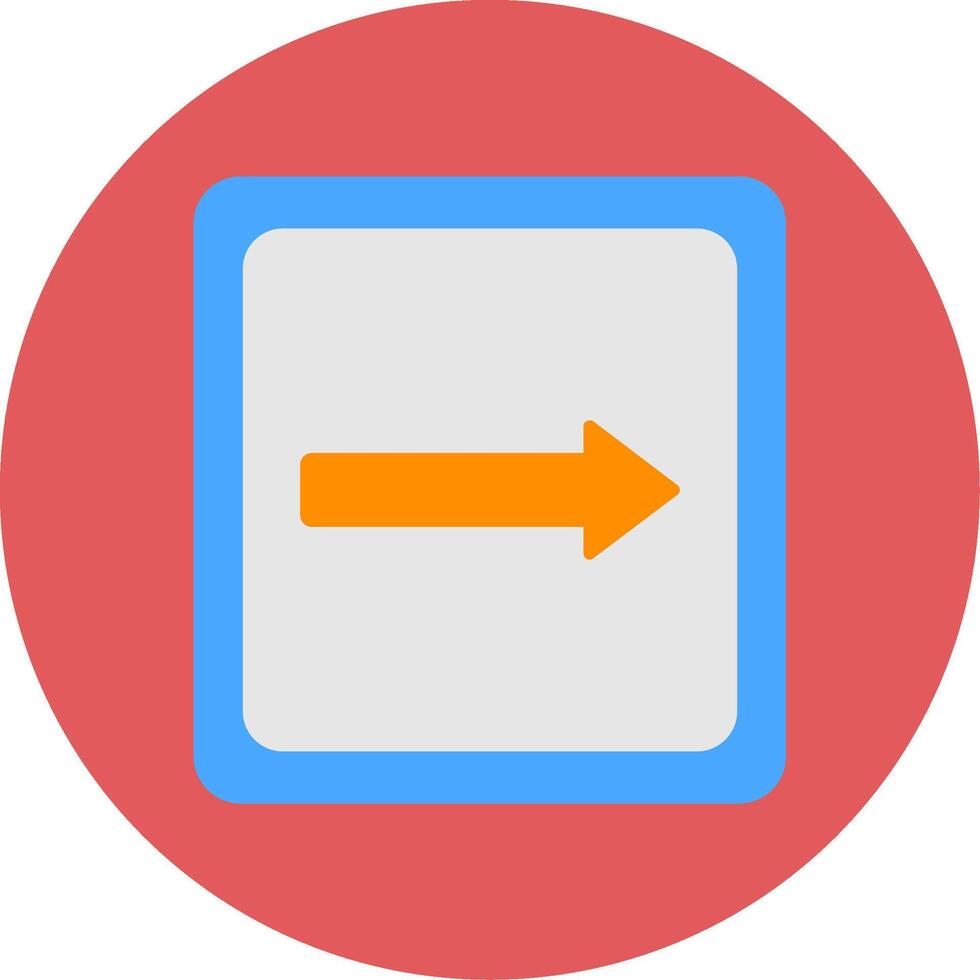 Right Flat Circle Icon vector