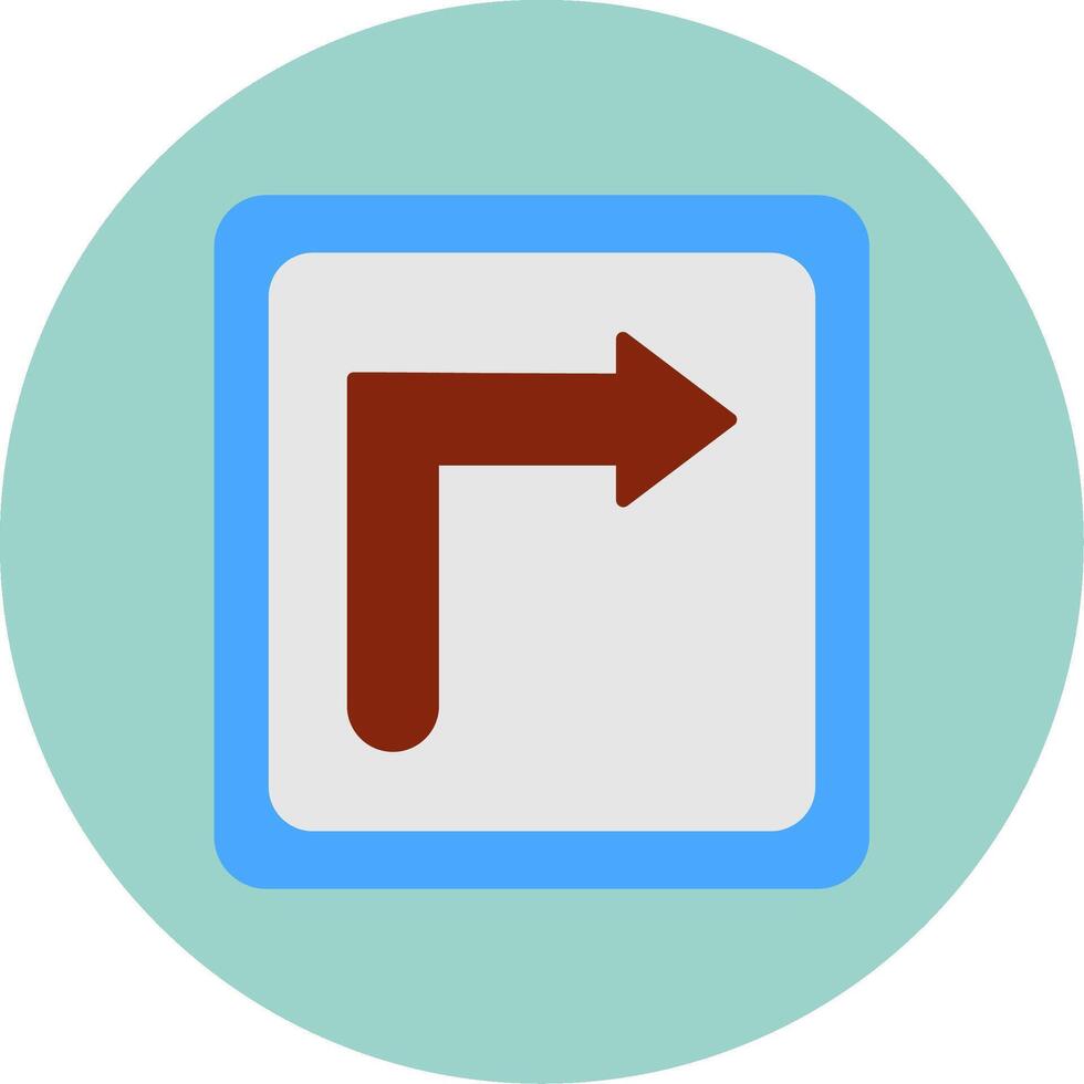 Turn Right Flat Circle Icon vector