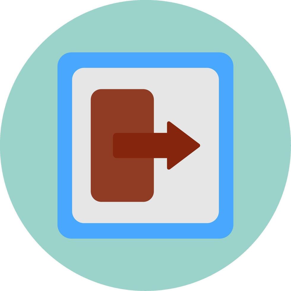 Log Out Flat Circle Icon vector