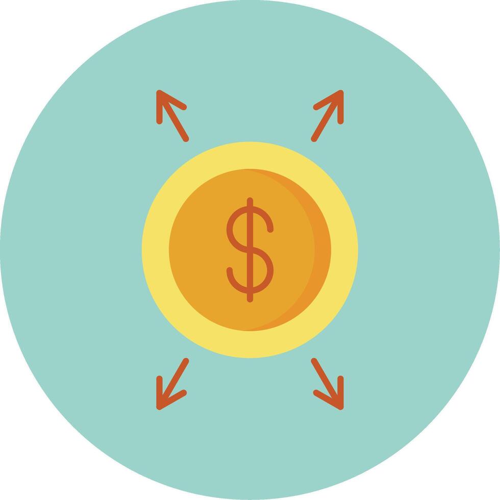 Dollar Flat Circle Icon vector