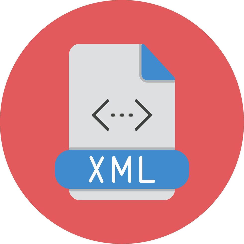 Xml Flat Circle Icon vector