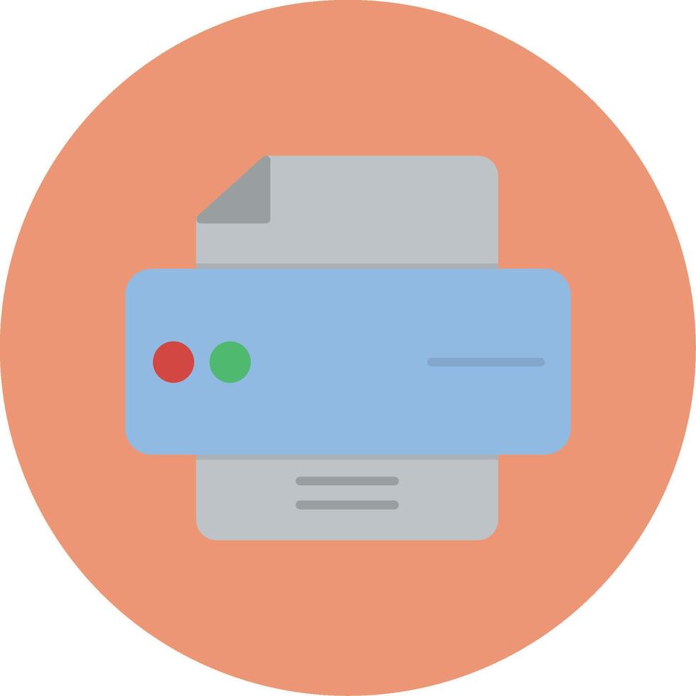 Printer Flat Circle Icon vector