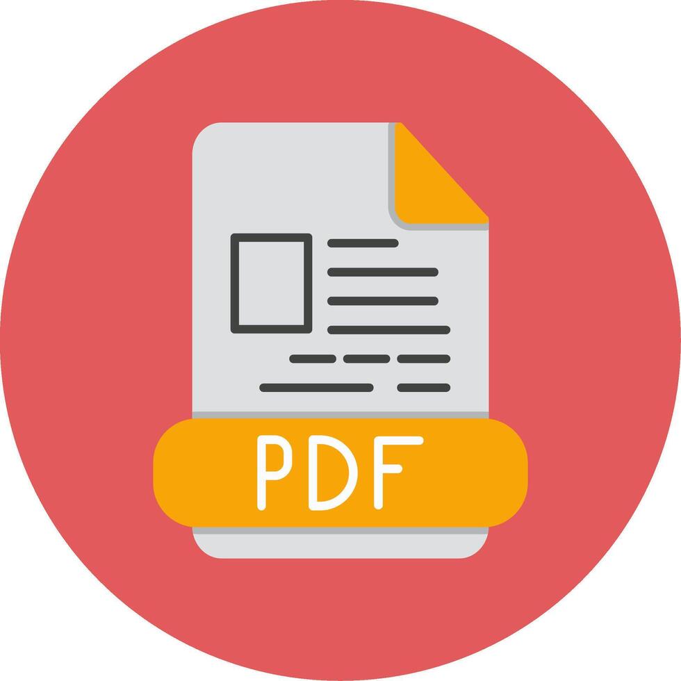 pdf plano circulo icono vector