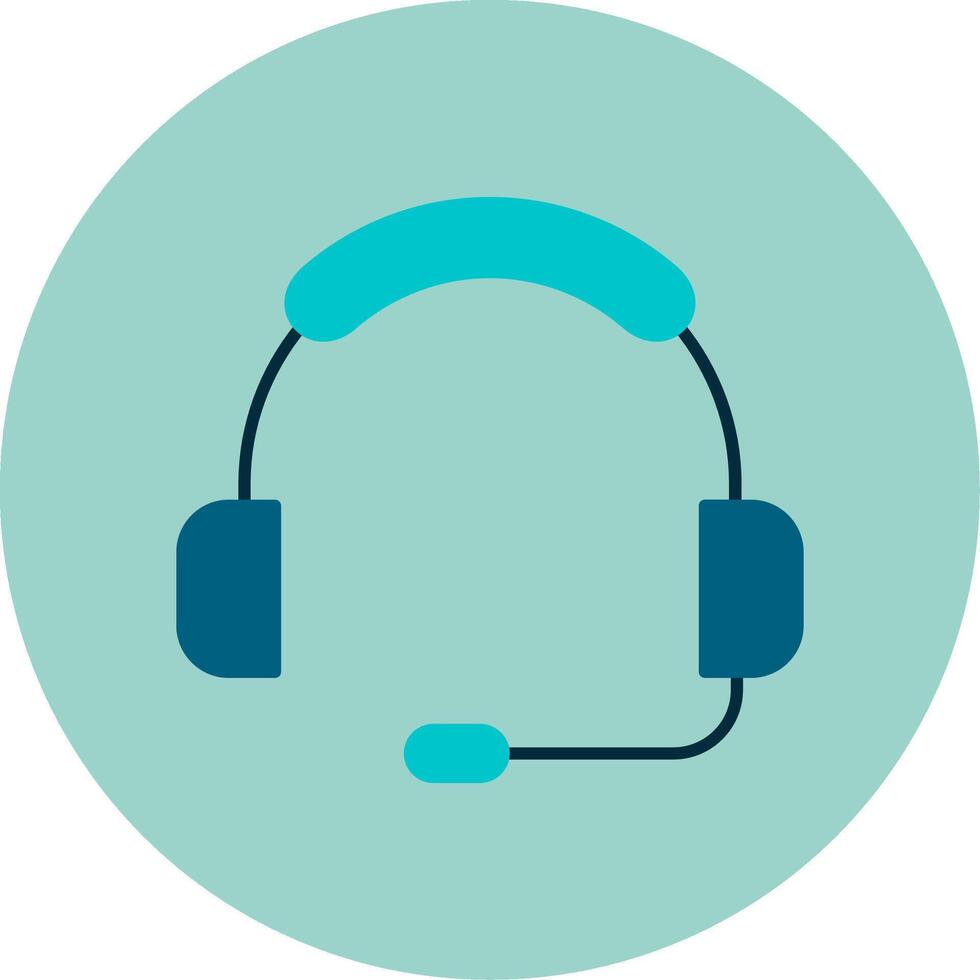 Headset Flat Circle Icon vector