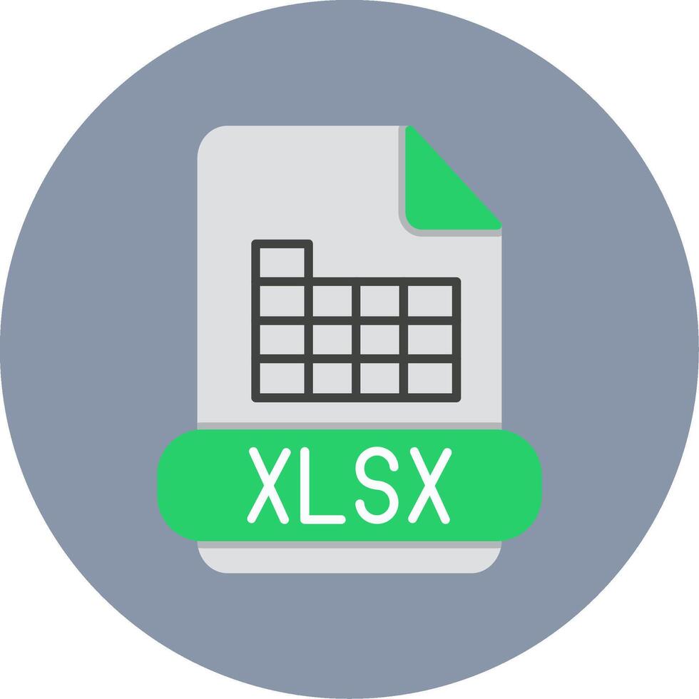 Xlsx Flat Circle Icon vector