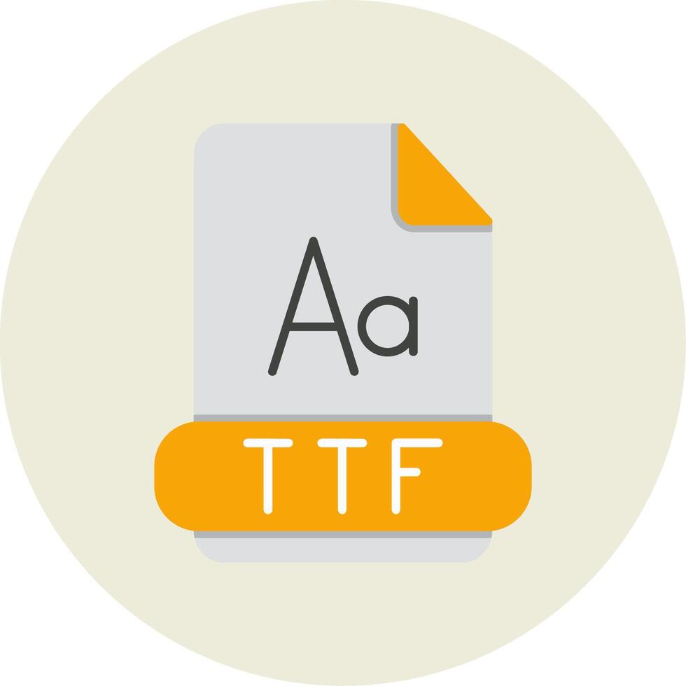 Ttf Flat Circle Icon vector