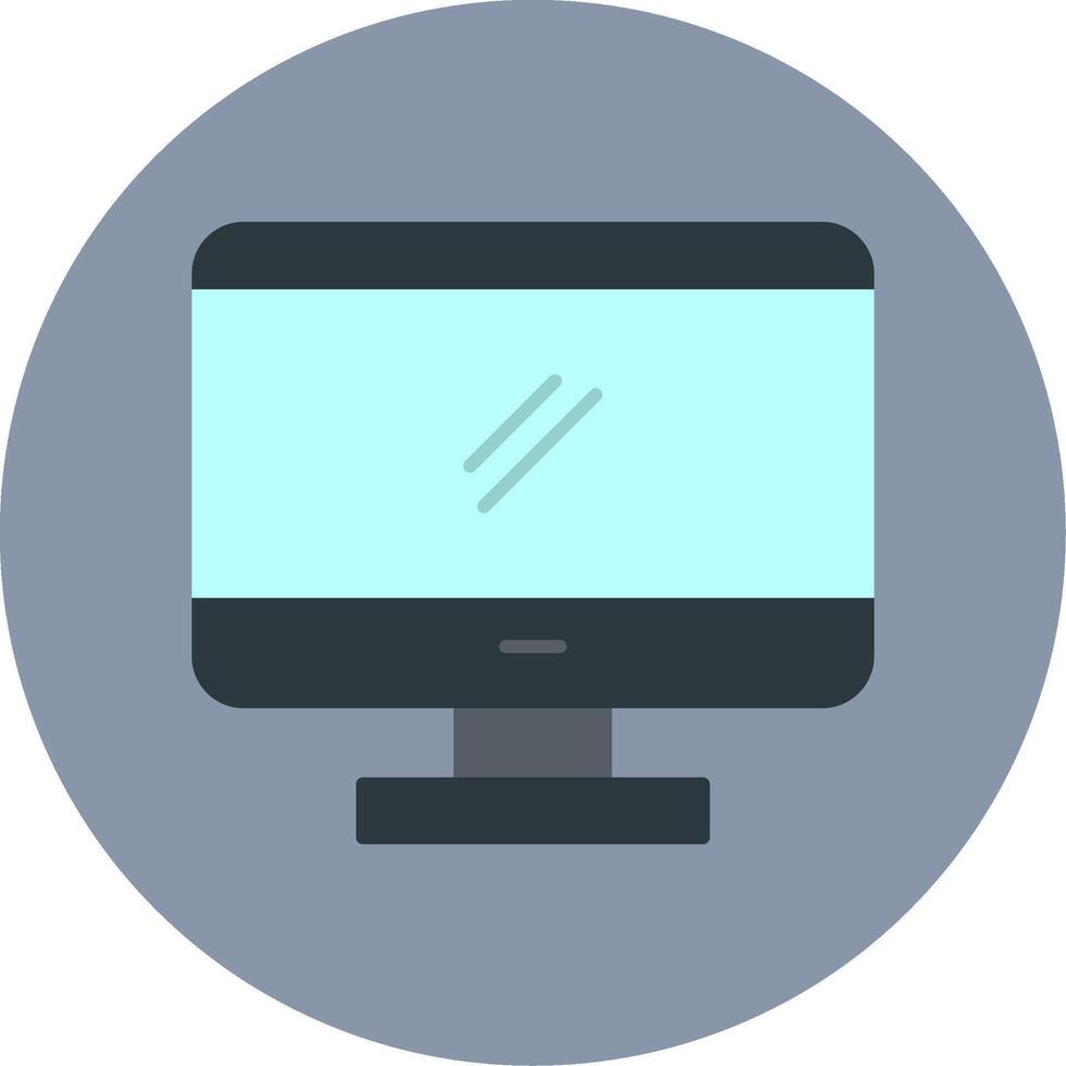 Monitor Flat Circle Icon vector