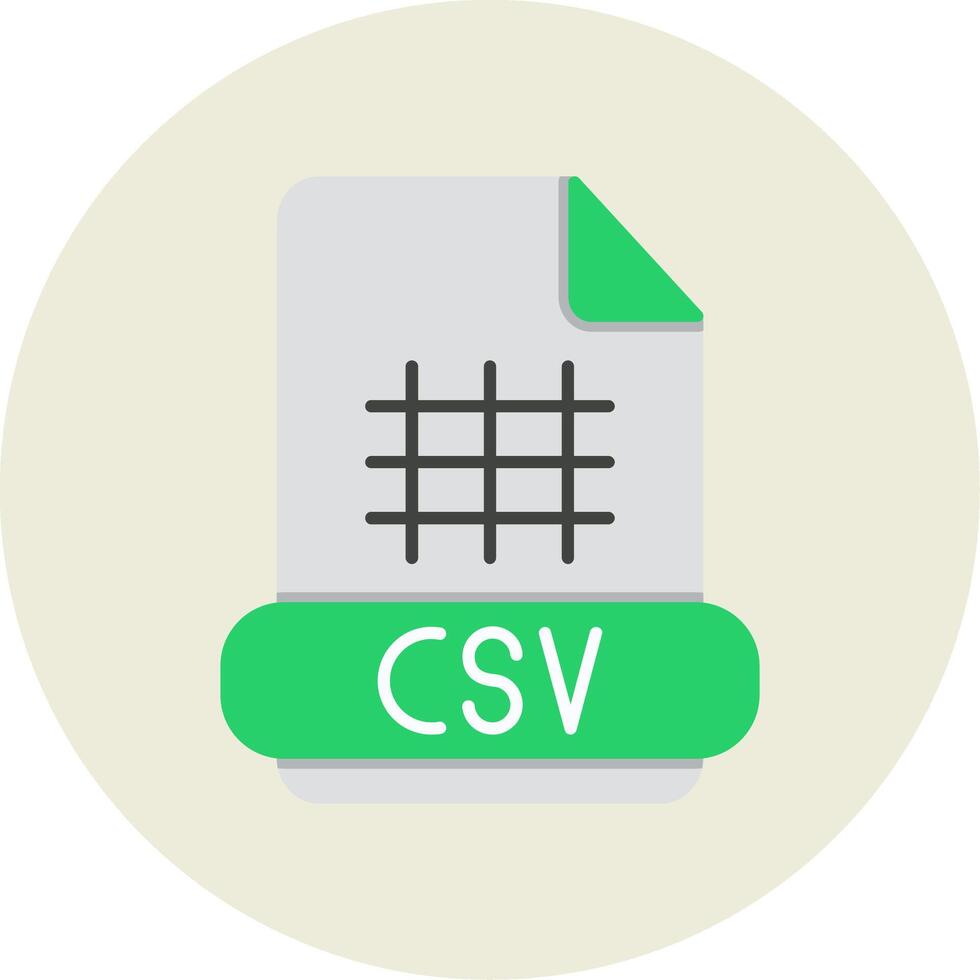 Csv Flat Circle Icon vector