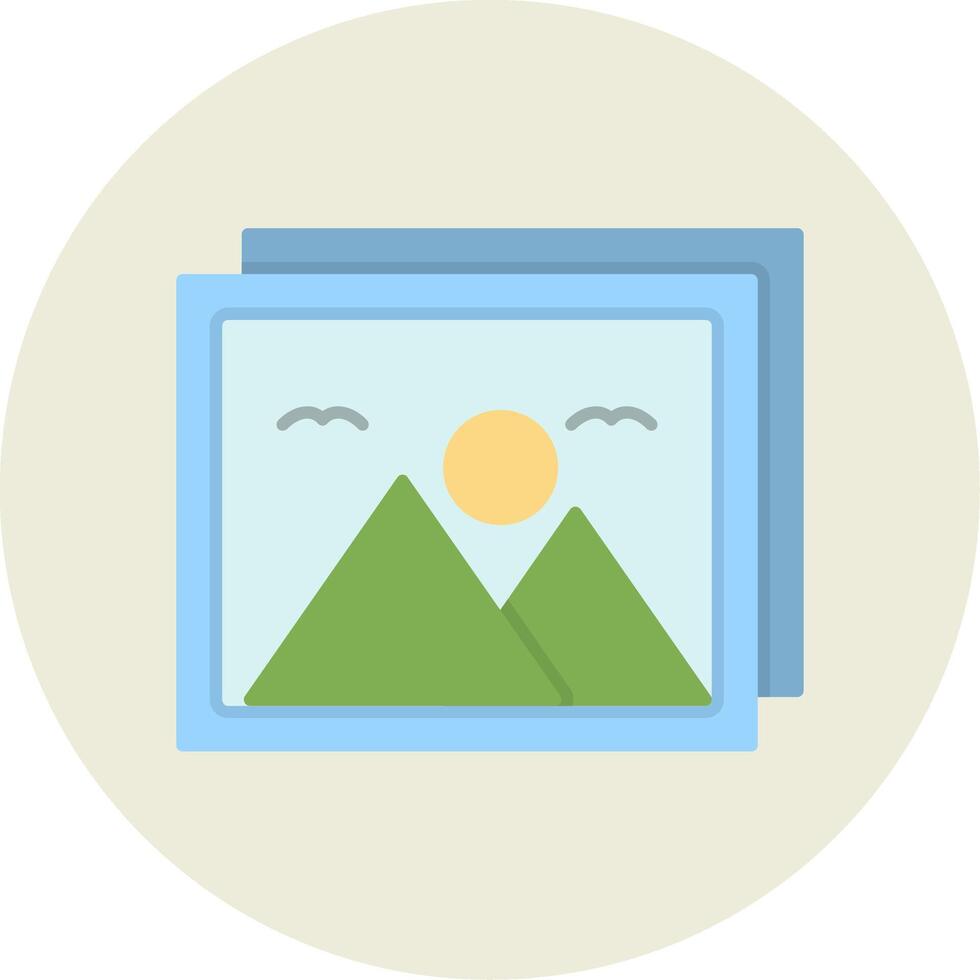 Picture Flat Circle Icon vector