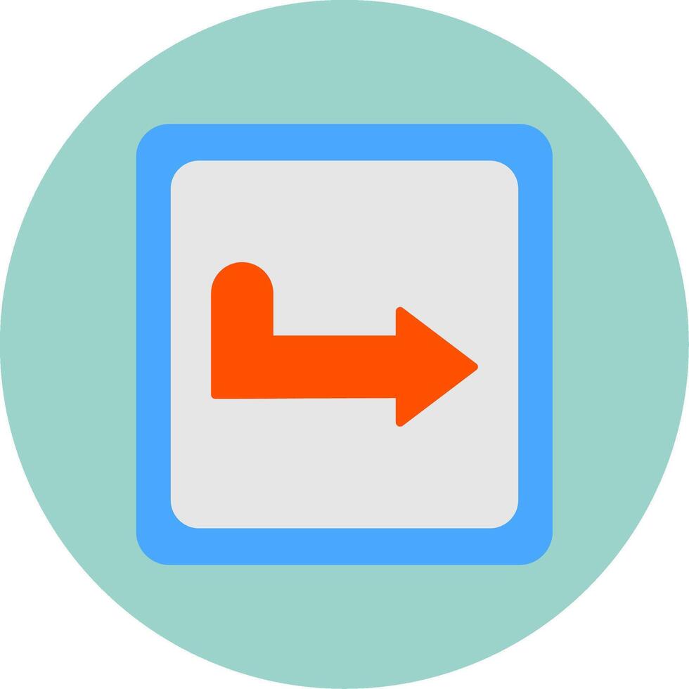 Turn Right Flat Circle Icon vector