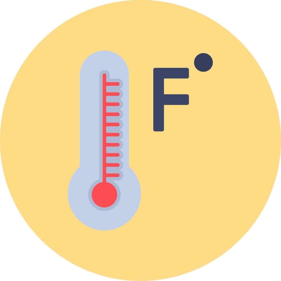 Fahrenheit Degrees Flat Circle Icon vector
