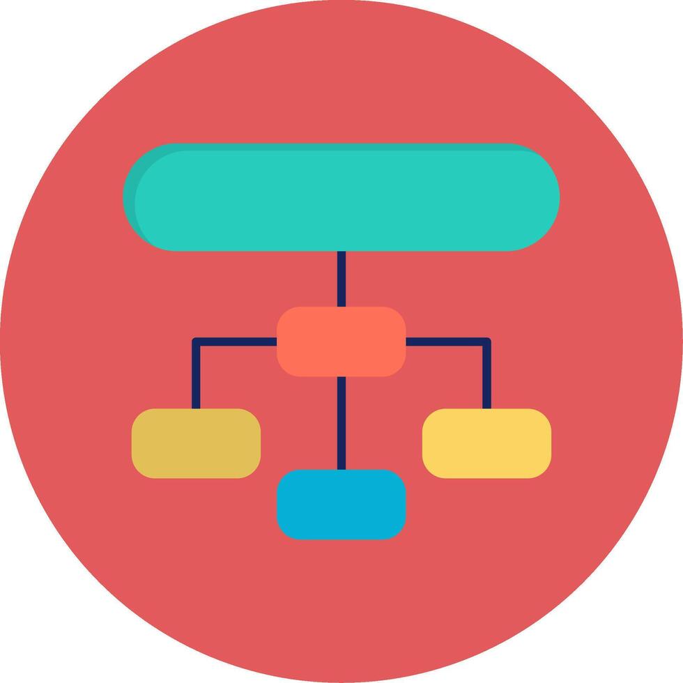 jerárquico estructura plano circulo icono vector