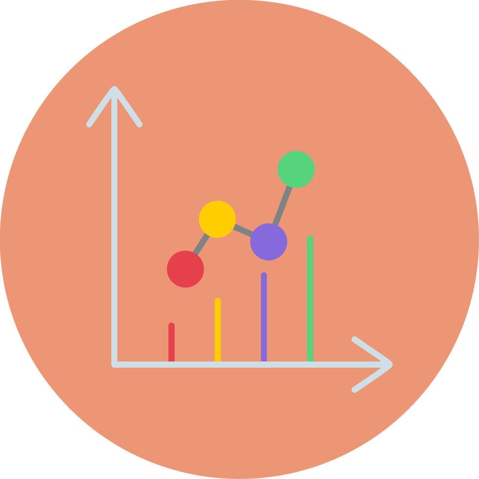 Graph Flat Circle Icon vector