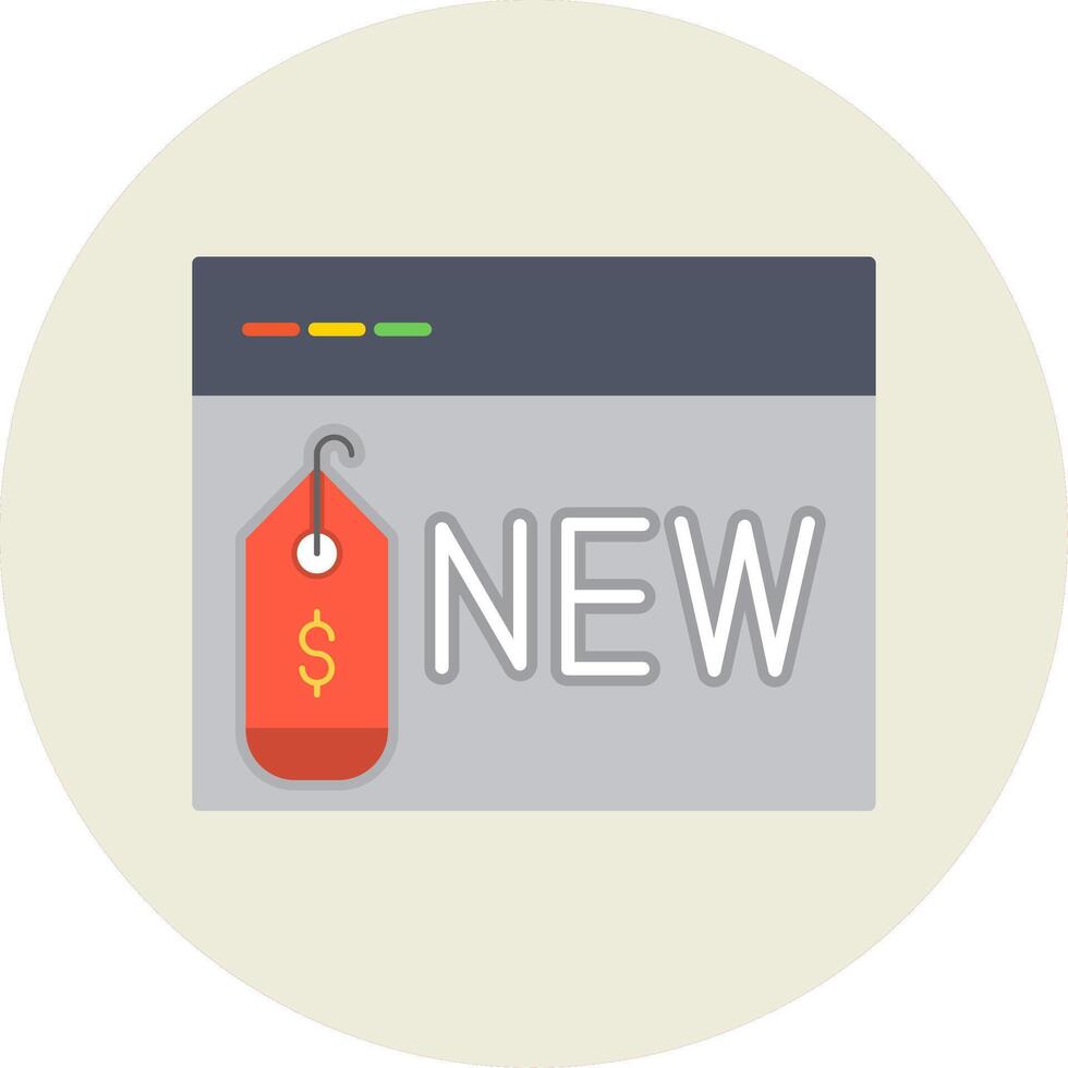 New Item Flat Circle Icon vector