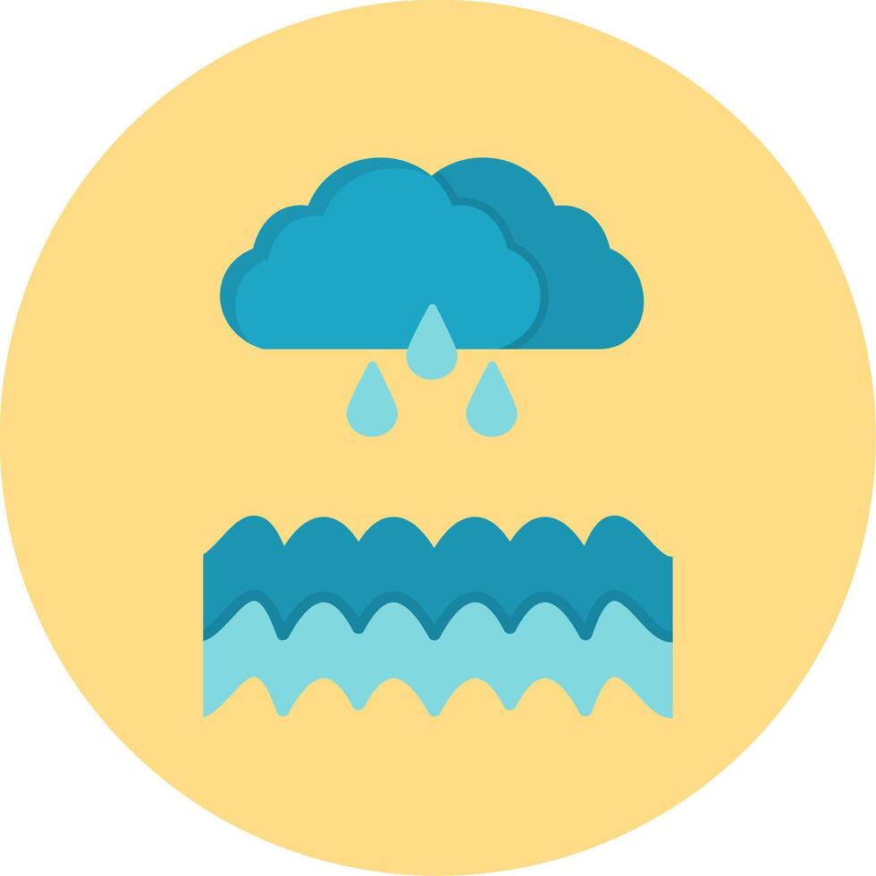 Flood Flat Circle Icon vector