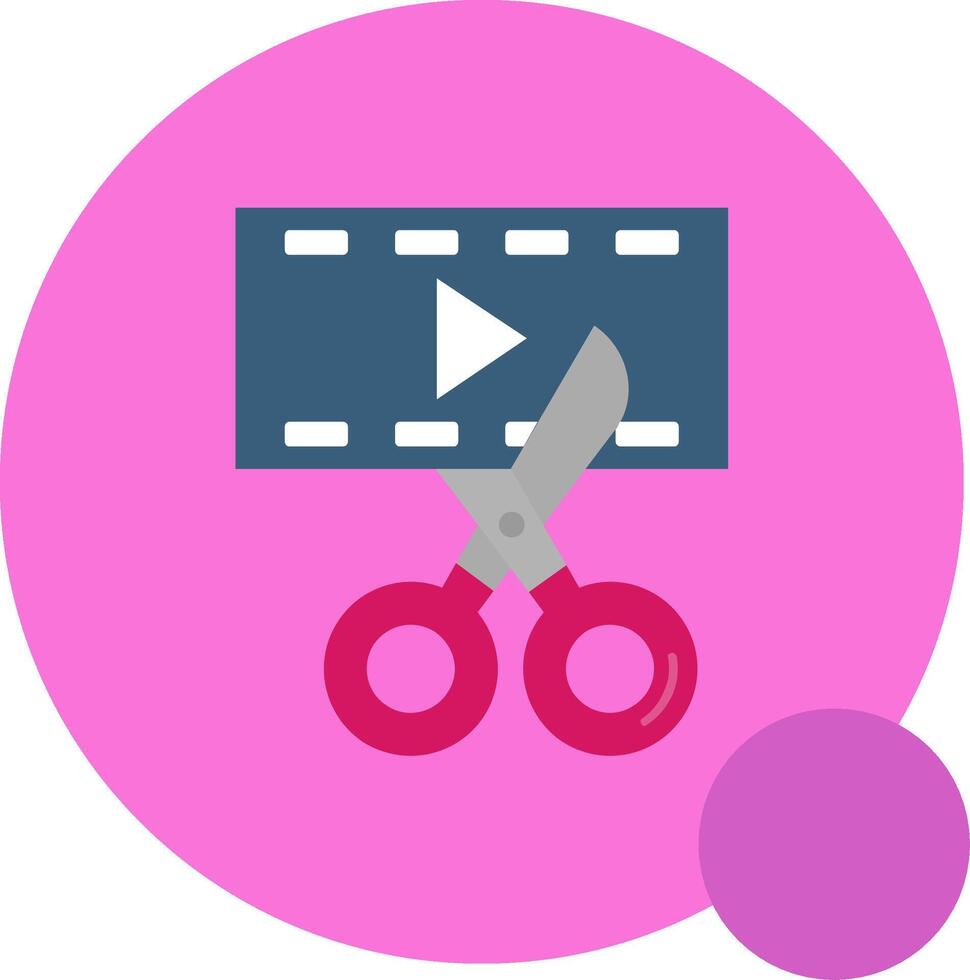 vídeo editor largo circulo icono vector