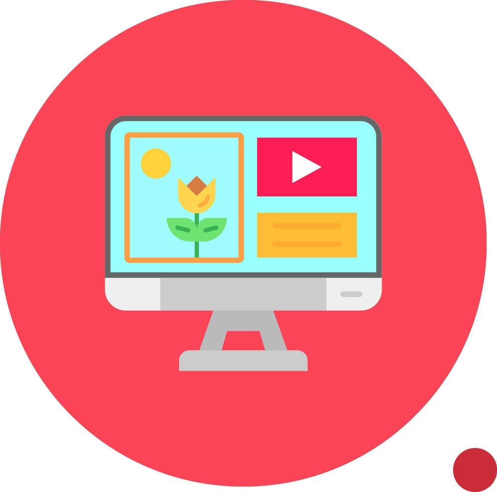 Mixed media Long Circle Icon vector
