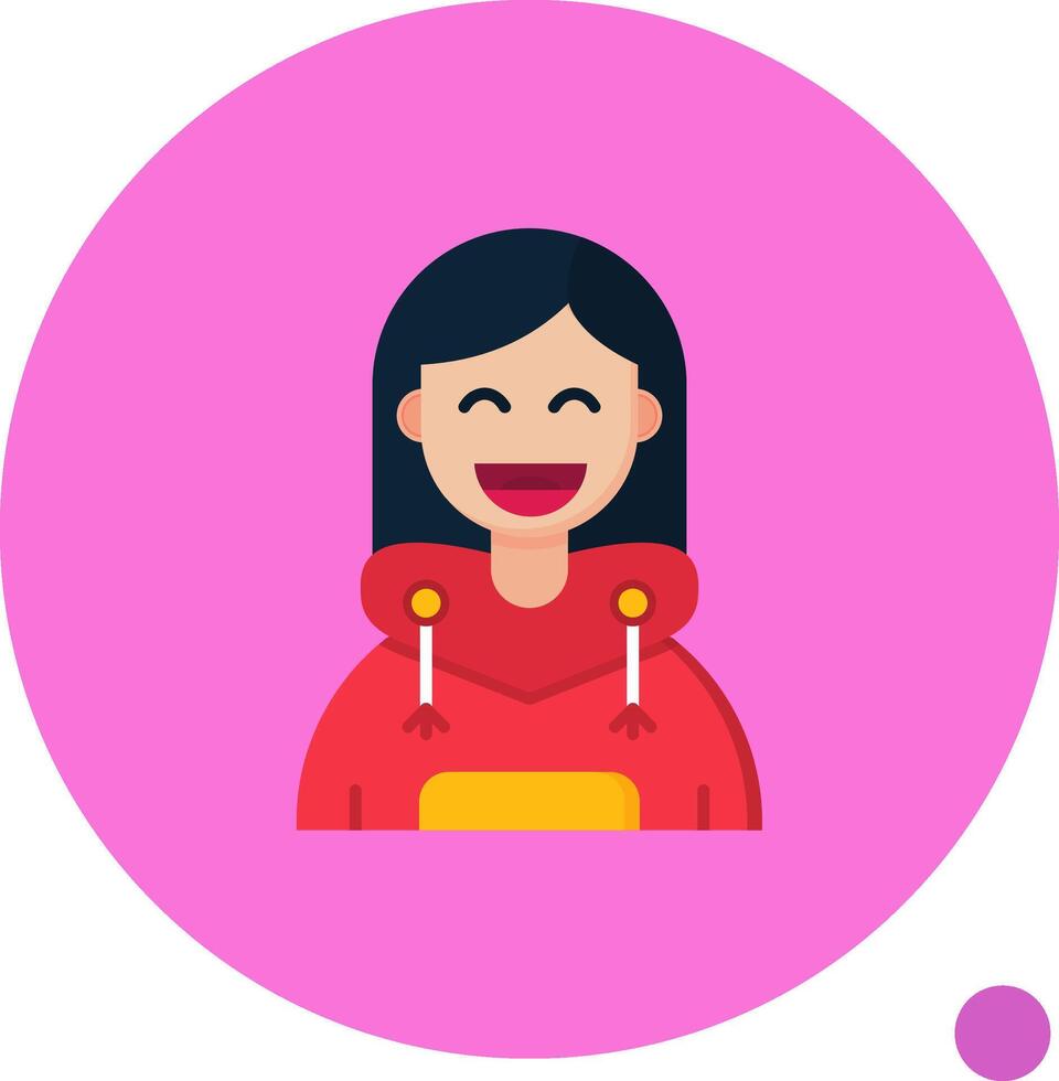 Happy Long Circle Icon vector