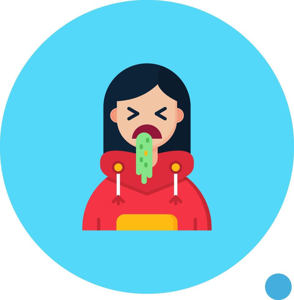 Vomit Long Circle Icon vector