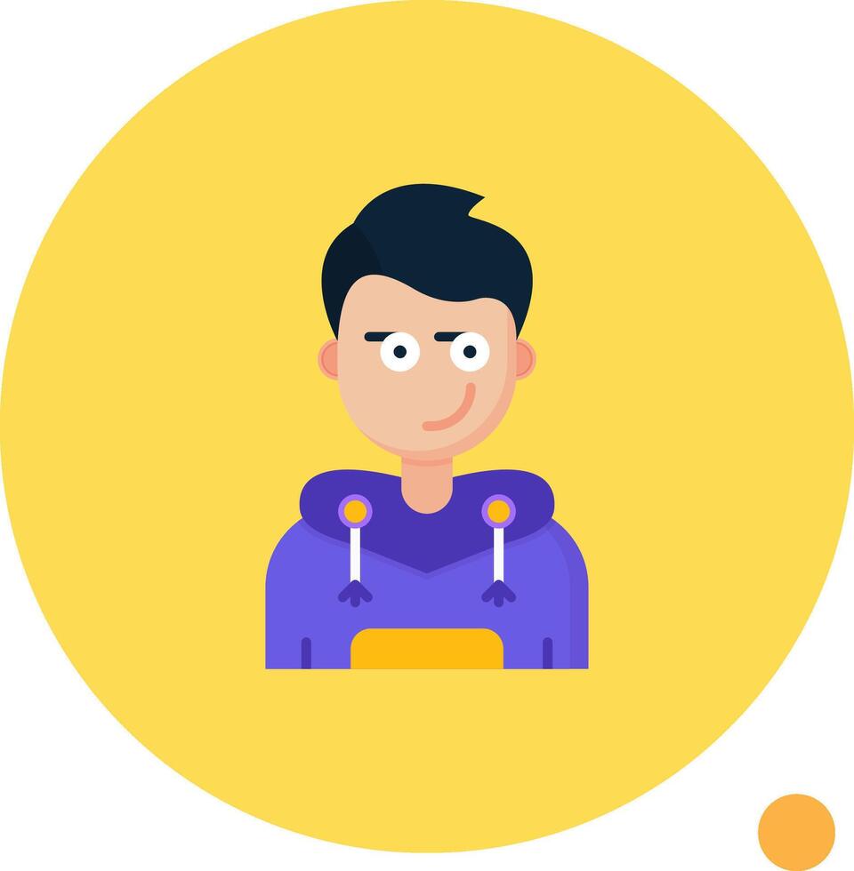 Smirking Long Circle Icon vector