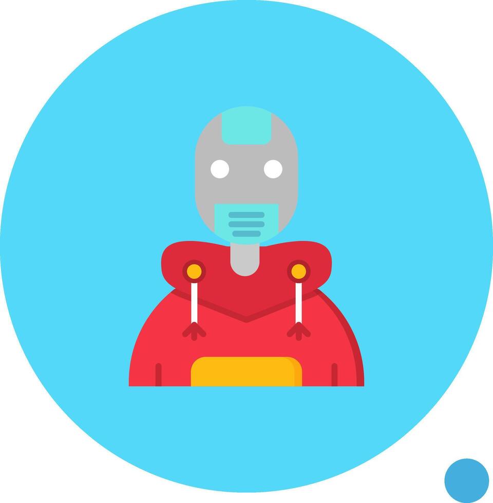 Robot Long Circle Icon vector