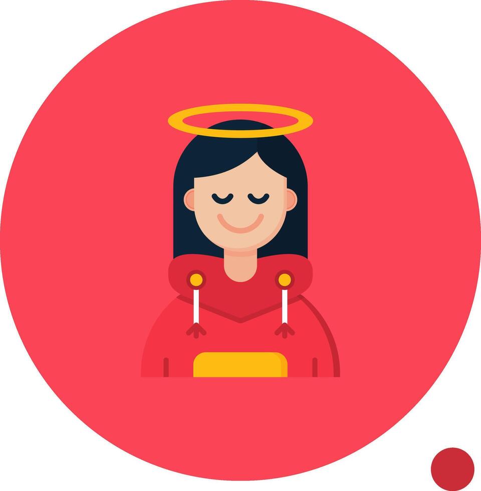 Angel Long Circle Icon vector