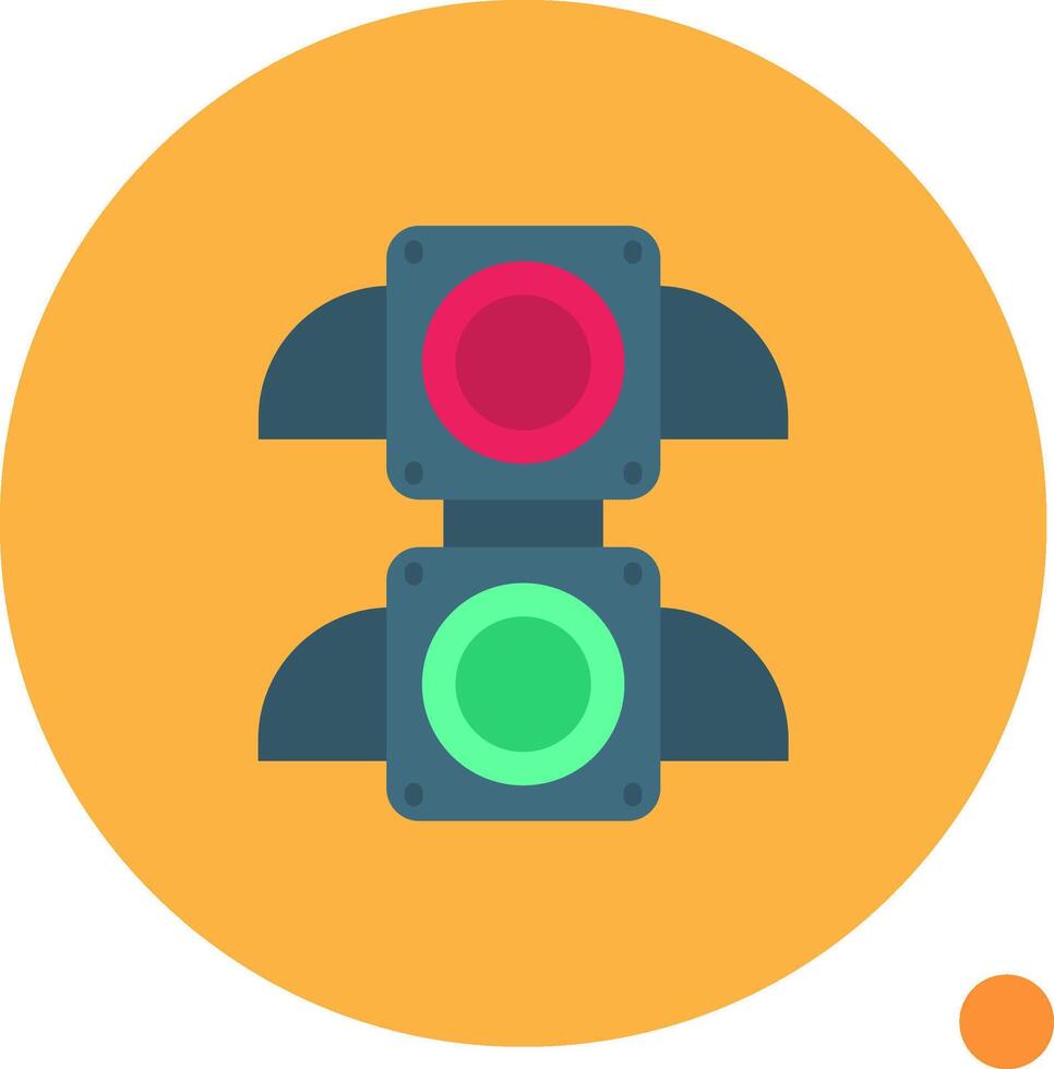 Traffic light Long Circle Icon vector