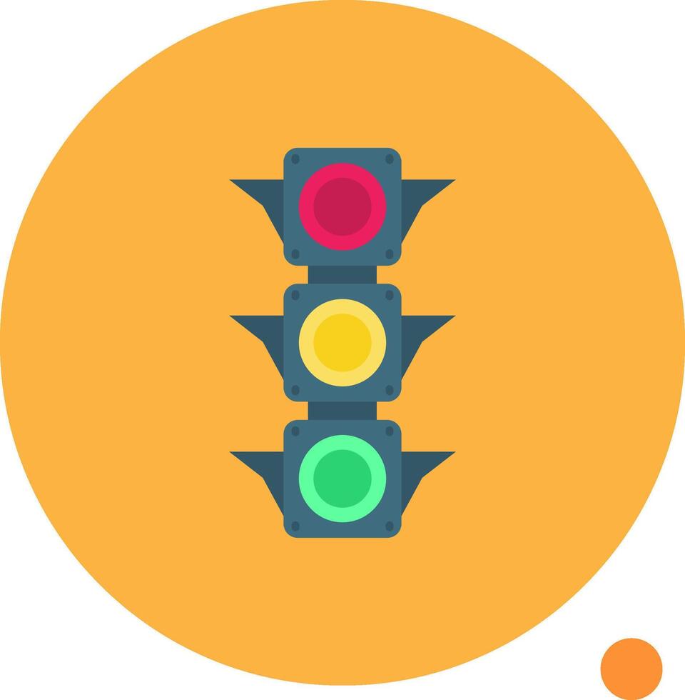 Traffic light Long Circle Icon vector