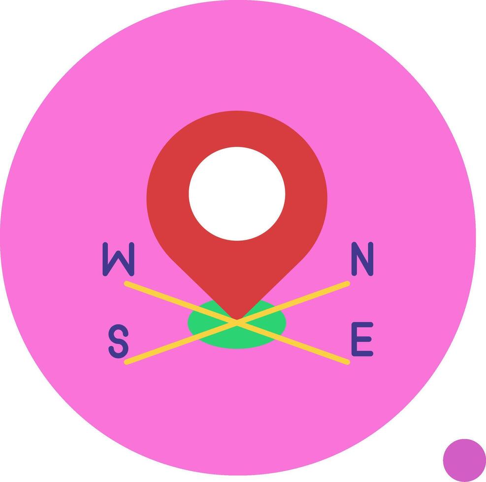 Corrdinate Long Circle Icon vector