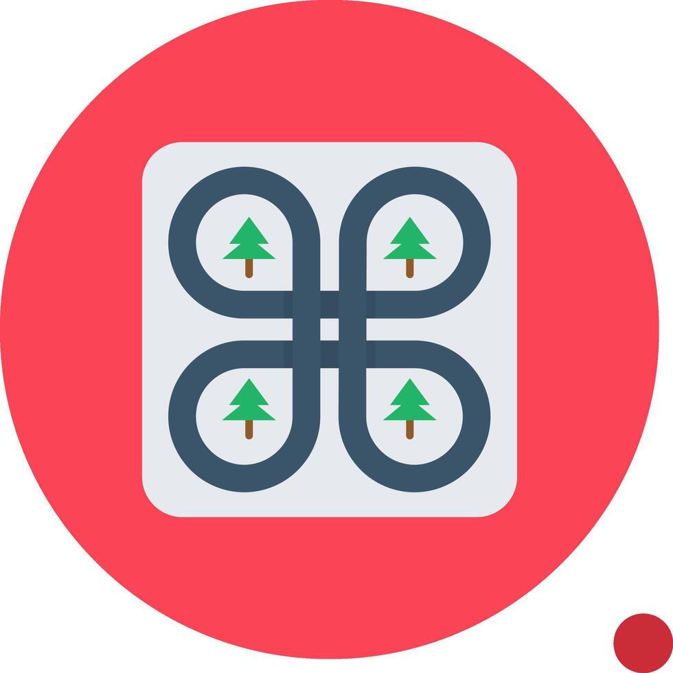 Overpass Long Circle Icon vector
